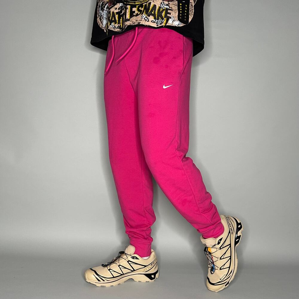Vintage Y2K Nike Sweatpants Mens M Pink White Swoosh Cotton Joggers